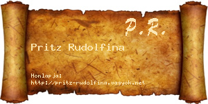 Pritz Rudolfina névjegykártya